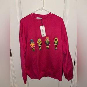 NWT! Double Take Pink Sequin Nutcracker Sweater- Size 2x/3x